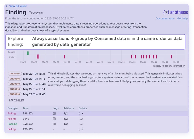 Finding description