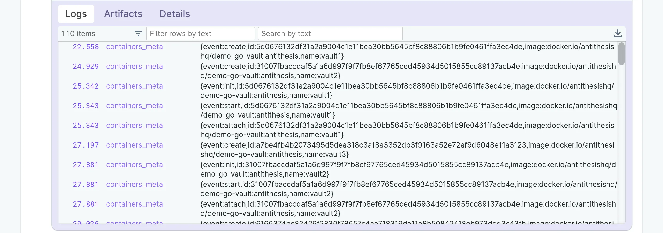 Report logs