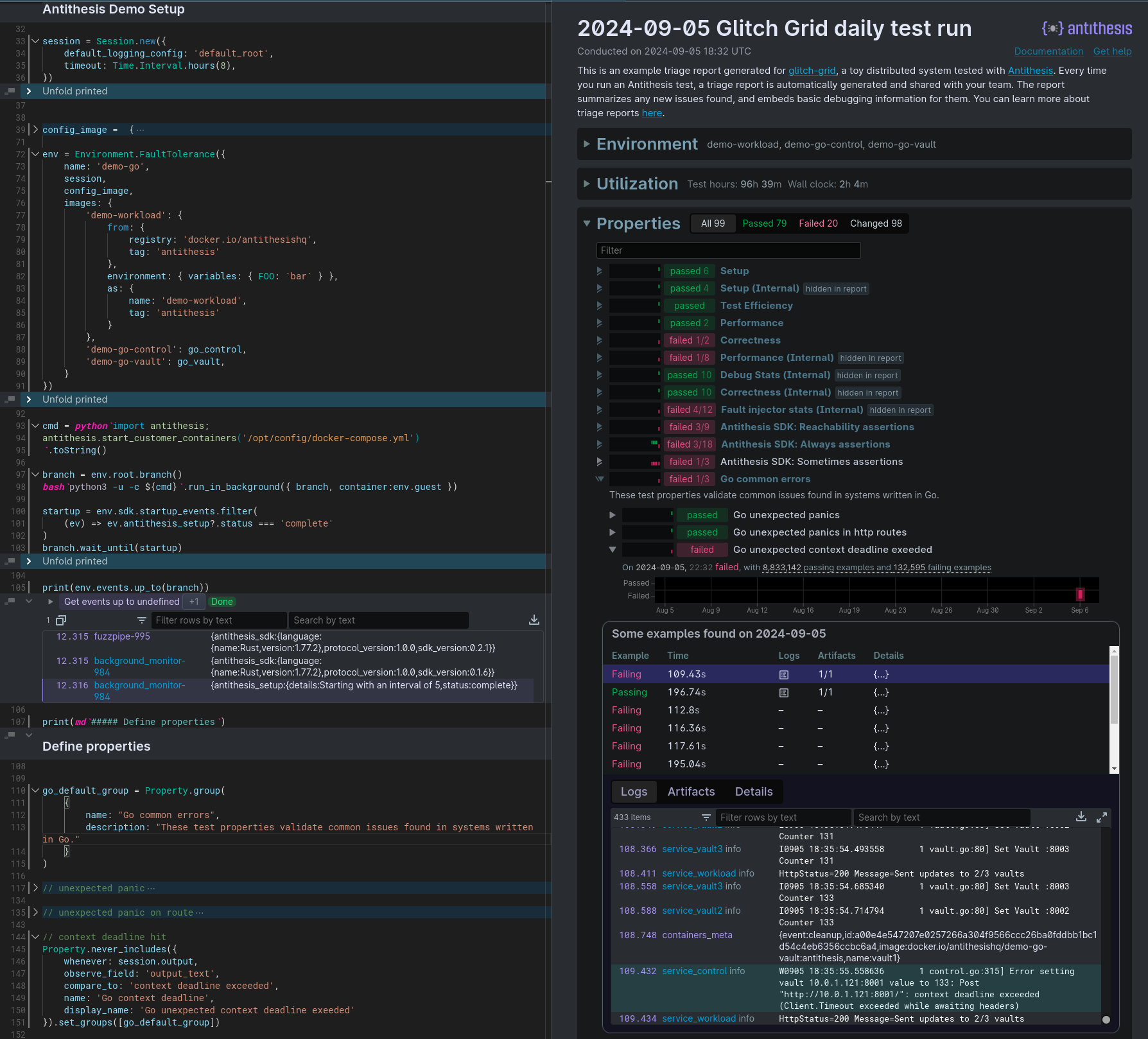 Demo report Notebook code