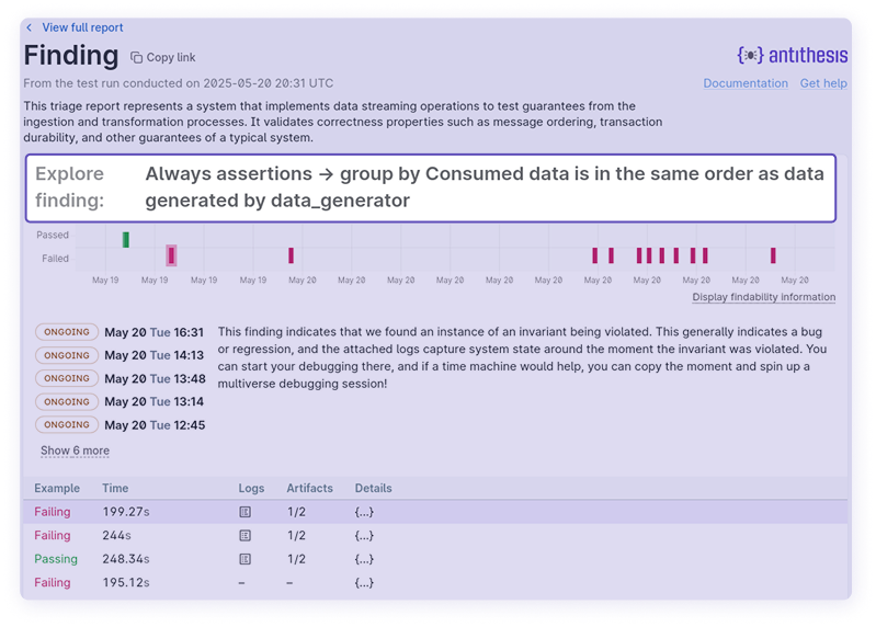 Finding description