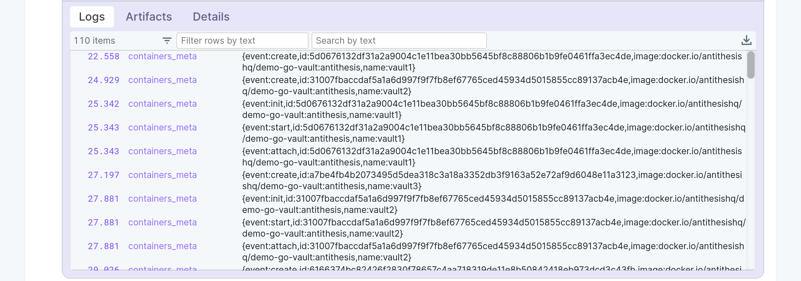 Report logs